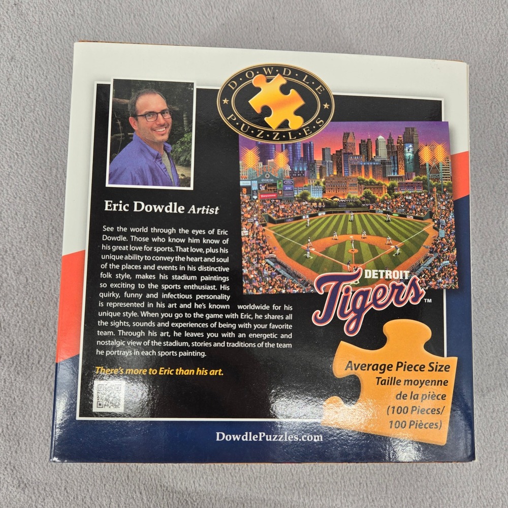 Dowdle 100 Piece Detroit Tigers MLB Baseball Jigsaw Puzzle Folk Art 16x20 - Picture 2 of 7